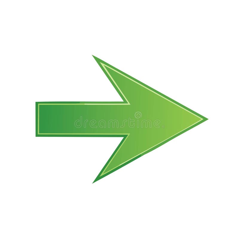 Green Arrow Icon Graphic Direction Symbol Navigation Pointing the Way Sign Element vector illustration