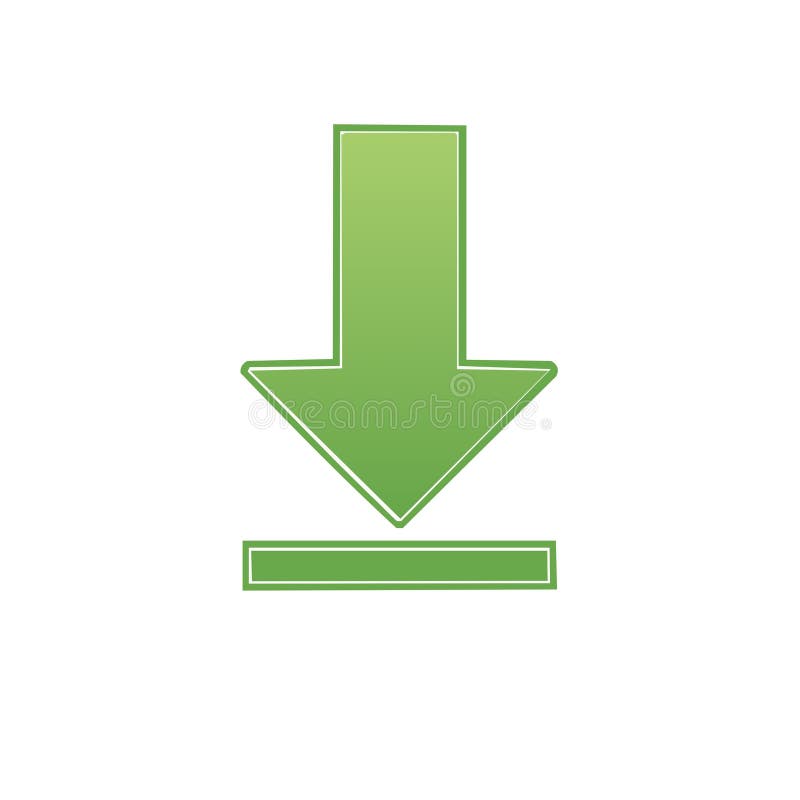 Green Arrow Icon Indicating Download or Transfer Action royalty free illustration