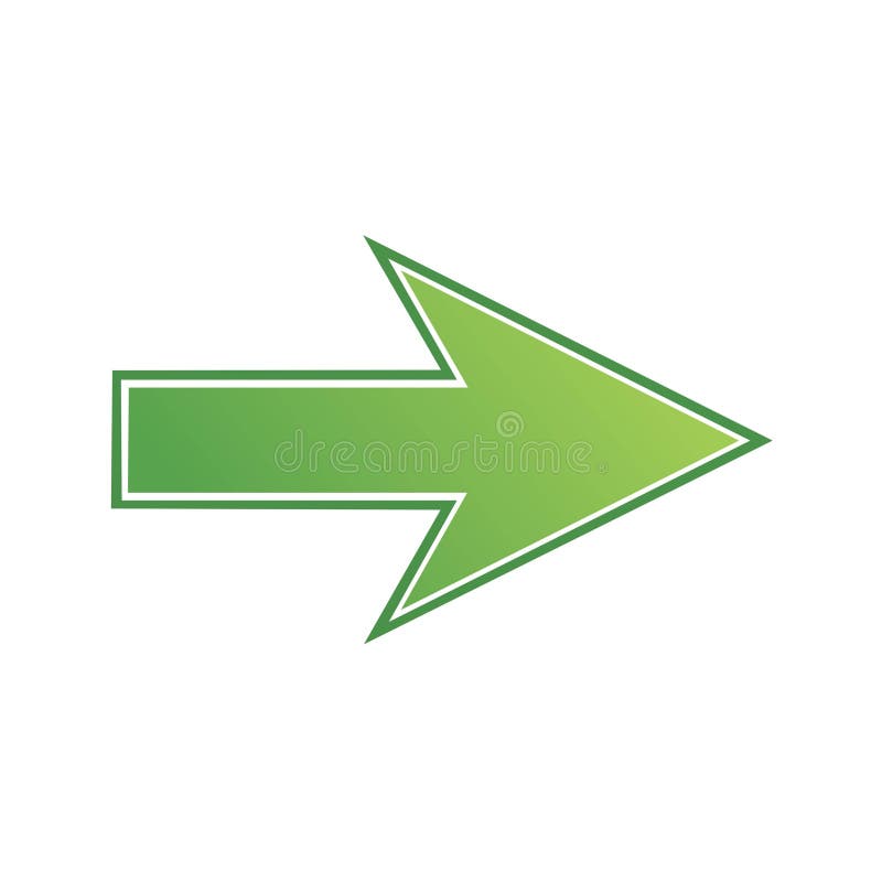 Green Arrow Pointing Right Sign Direction Symbol Graphic Icon Navigation Pointer stock illustration