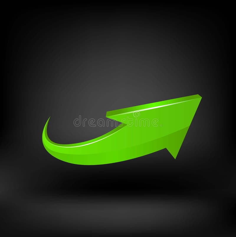Green arrow vector stock vector. Illustration of direction - 89390854