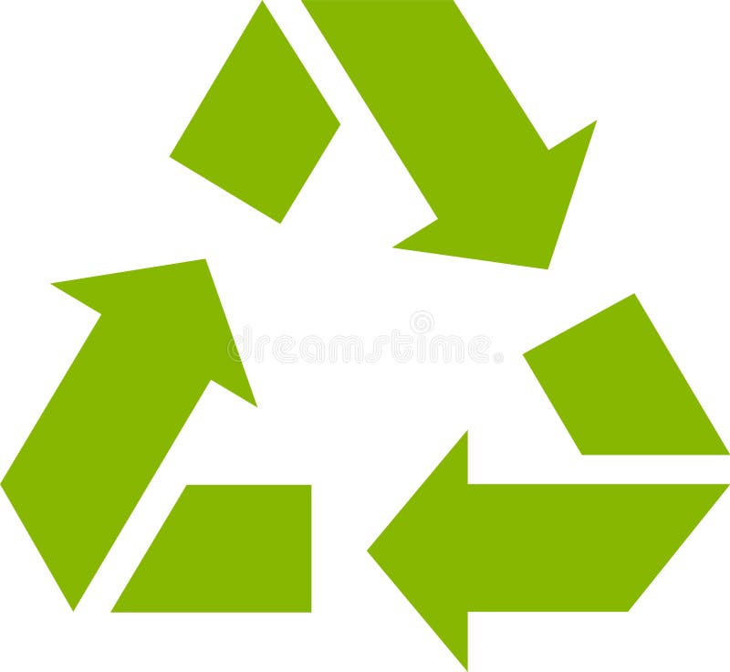Green arrows rotating in a continuous loop, symbolizing the process of recycling and resource recovery contributing to a royalty free stock photo