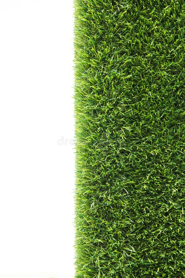 Artificial Green Grass Texture Isolated On White Background. Stock