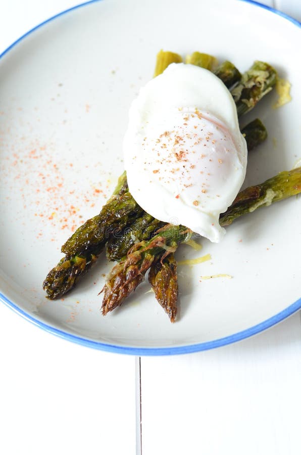 Green Asparagus with Poached Egg Stock Image Image of healthy, spice