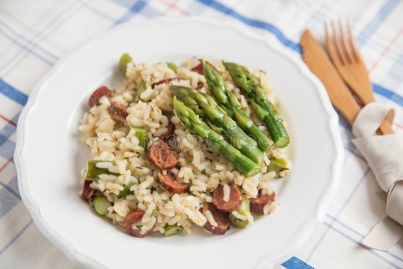Green Asparagus Risotto stock photo. Image of healthy 72804266