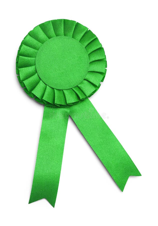 Green award ribbons badge stock photo. Image of achievement 1851422