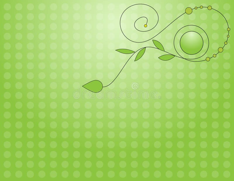 Green background with curl and leafs royalty free illustration