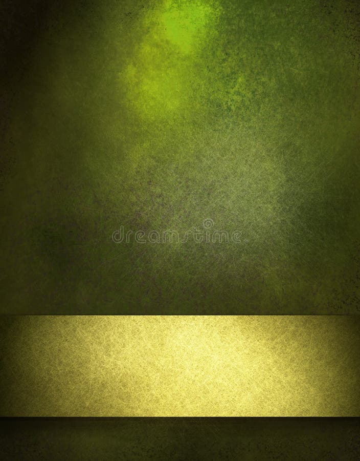 Green Background with gold ribbon royalty free illustration