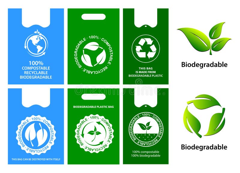 Green Bag Concept or Biodegradable Plastic, Reuse, Reduce and