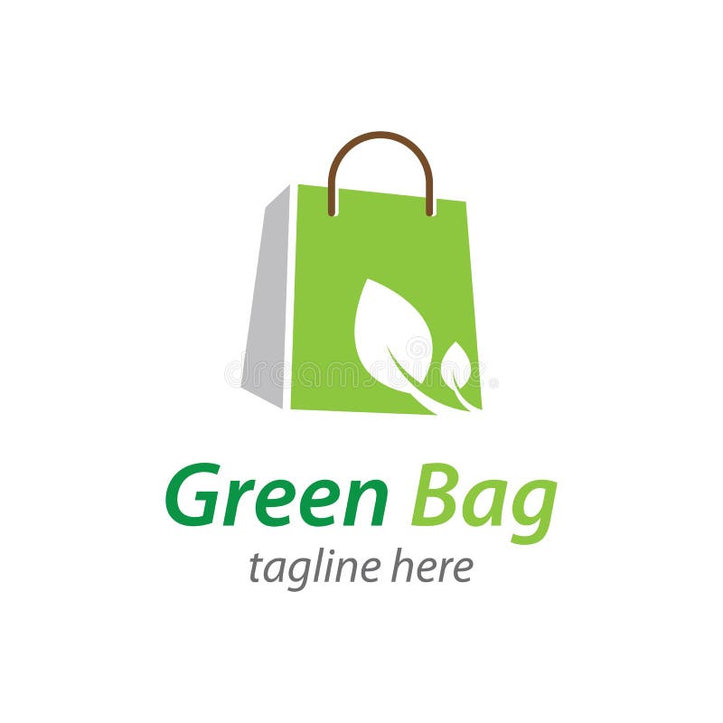 Green bag logo template stock vector. Illustration of ecology 175470240