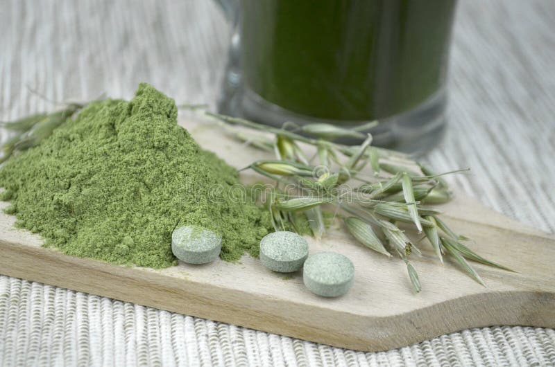 Green Barley Detox Chlorella Stock Photo Image of natural, green