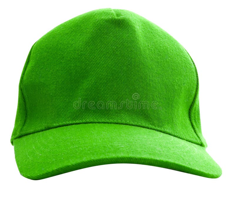 A Green Baseball Cap is Isolated Stock Image - Image of athletic, head ...