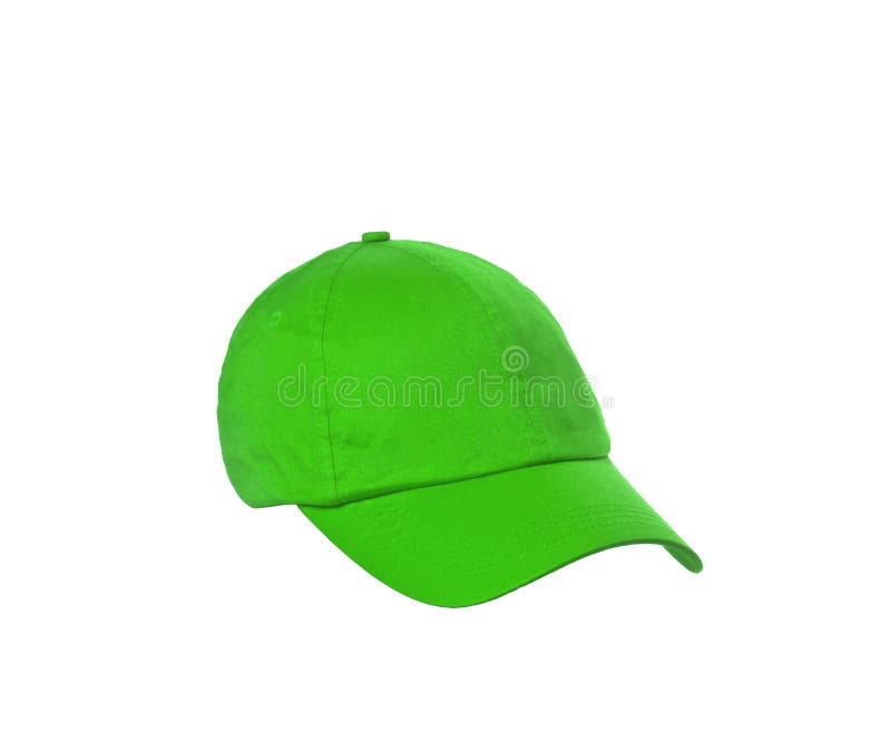 Green baseball cap is isolated on a white stock image