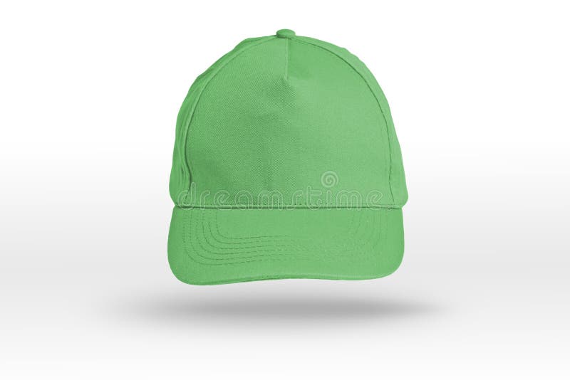 Green Baseball Cap on a white background. stock photo