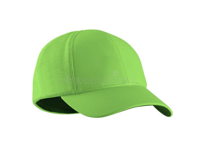 Green Baseball Hat Isolated on White Stock Photo - Image of clothing ...