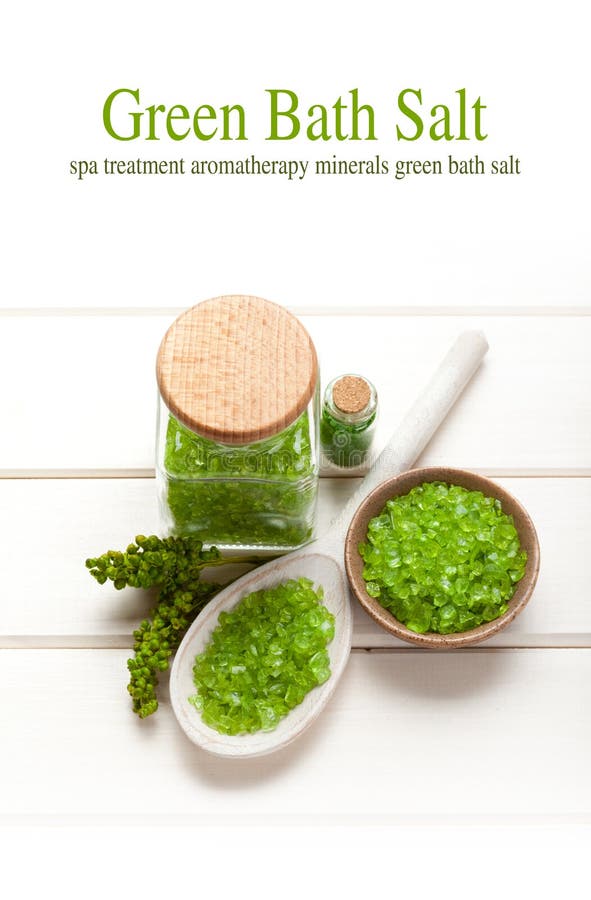 Green bath salt stock photo. Image of body, cosmetic 18903026