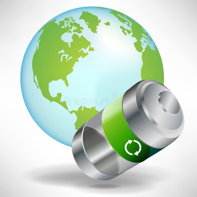 Battery/ Green Energy Concept Stock Vector Illustration of recharge