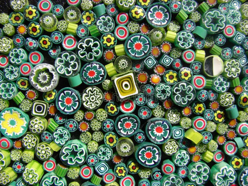 Green beads on black