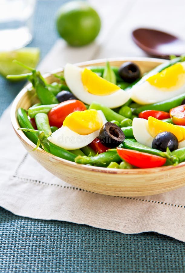 Green Bean with Snap Pea and Egg Salad Stock Image Image of fresh