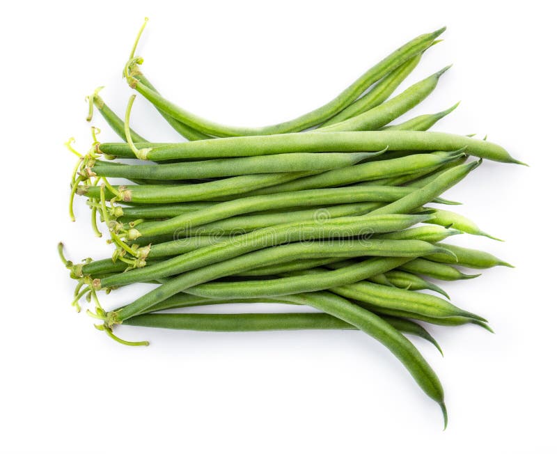 Green beans isolated on a white background. Clipping path
