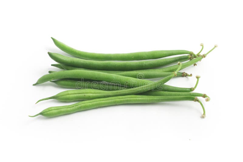 Green Beans Pods. Slim isolated on white background