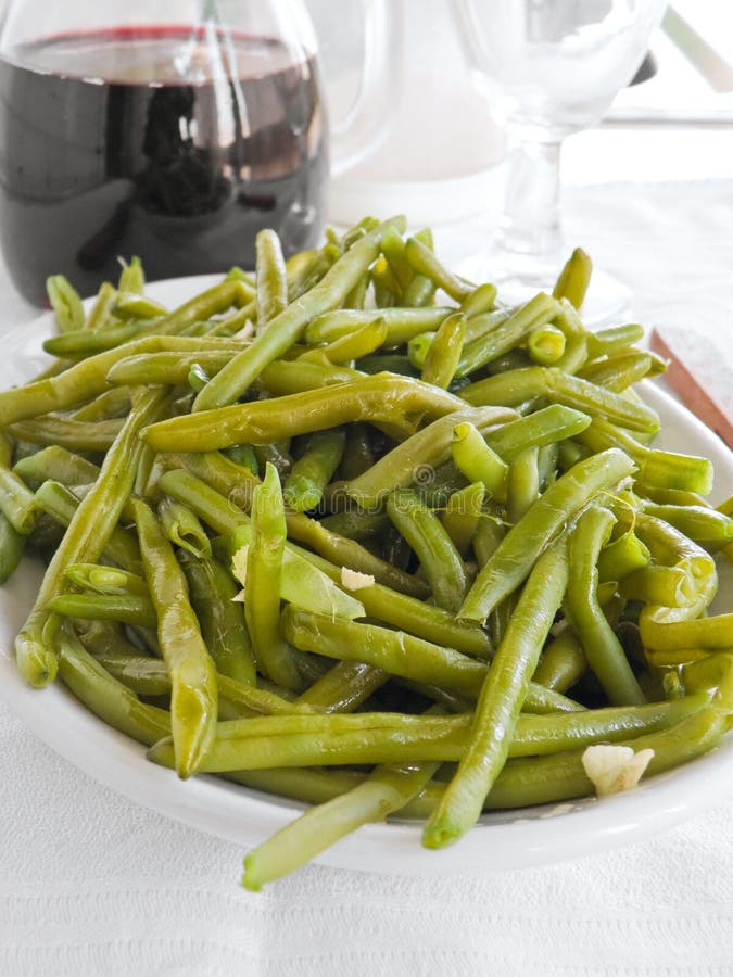 Green Beans Salad with Fork at Dinner. Stock Image Image of dietary