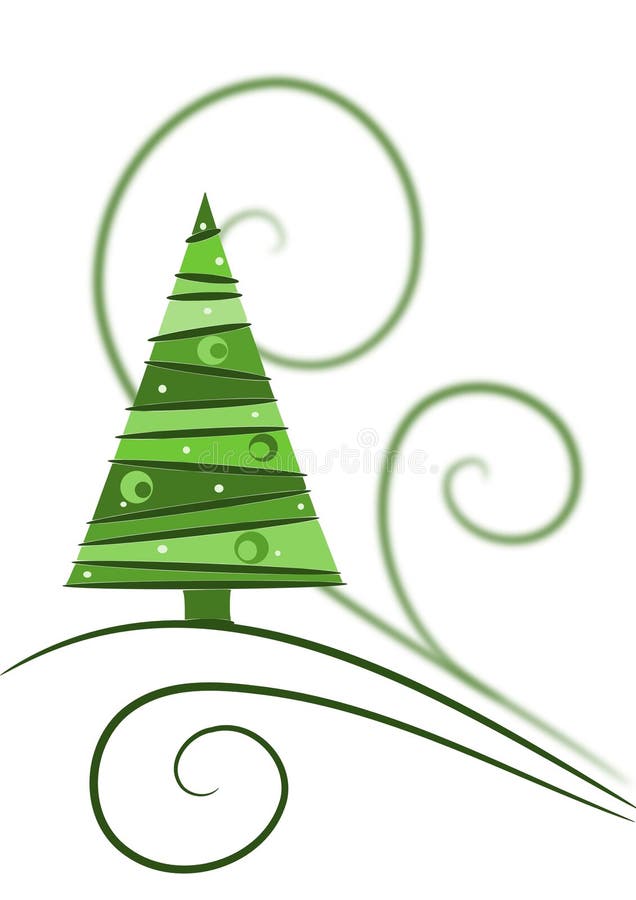 Green beauty christmas tree - Vector