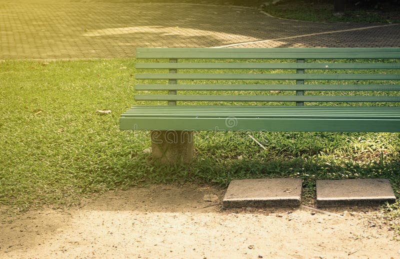 Green bench in park stock image. Image of bench, outdoors - 80006973