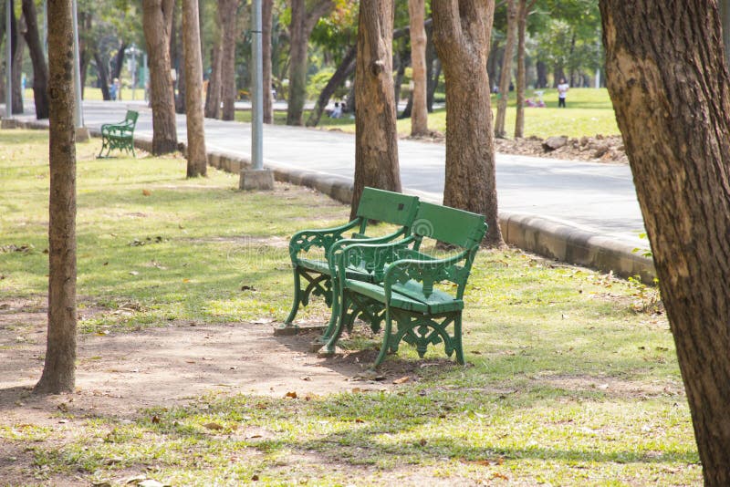 Green Benches stock photo. Image of round, curve, wood 2899722