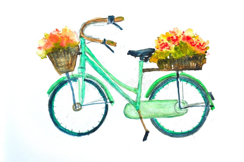 green bike basket