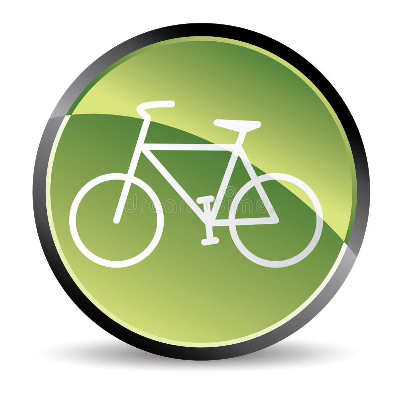 Green bike icon vector illustration