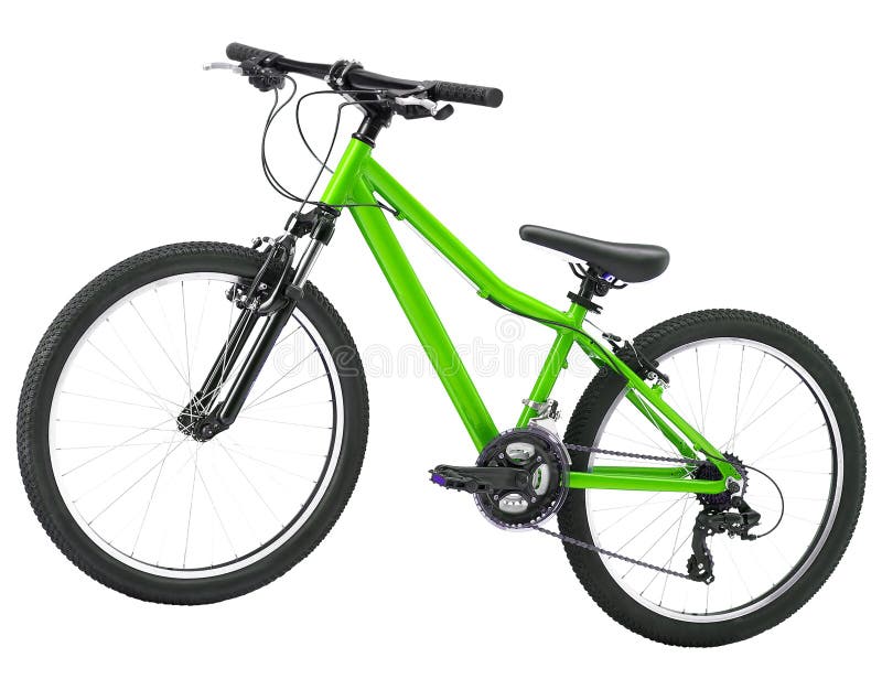 Green Mountain Bike Isolated On White Background Stock Photo Image of