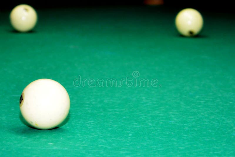 Green Billiard Table with Three Balls Stock Photo Image of circle
