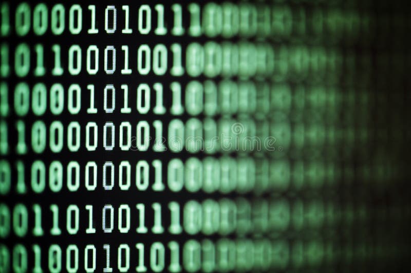 Binary code background on computer screen. Faint binary code elements stock images, royalty-free photos and pictures