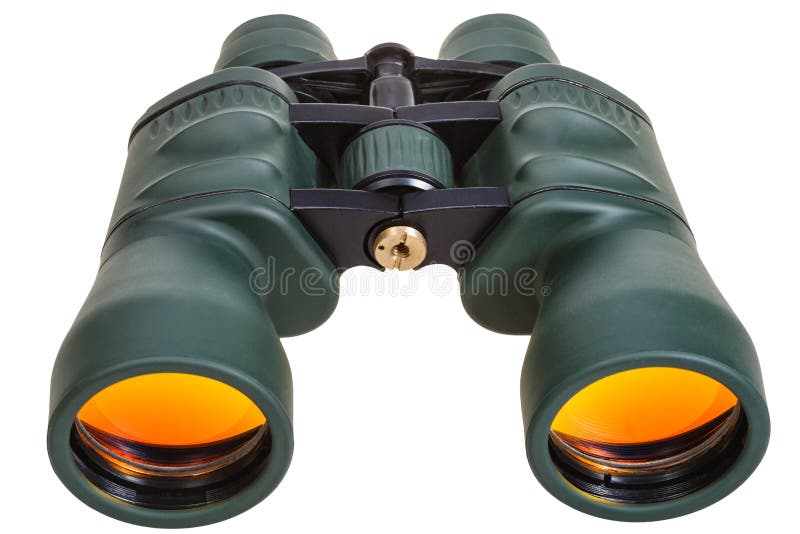 Binoculars on Yellow Background Stock Image Image of modern