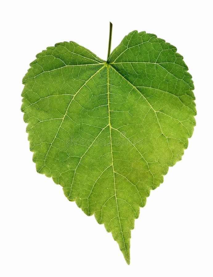 Green birch leaf, back light, isolated on white royalty free stock photo