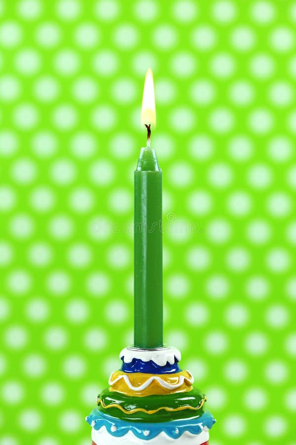 Green birthday candle