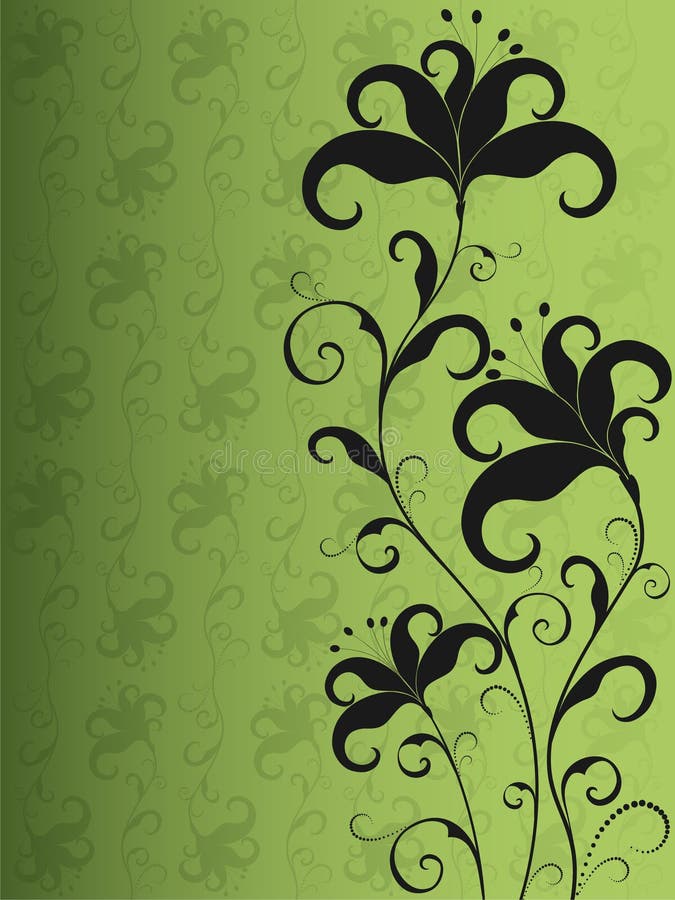 Green and black flower background