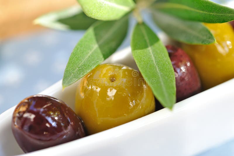 Green and black olives stock photo. Image of closeup 16357746