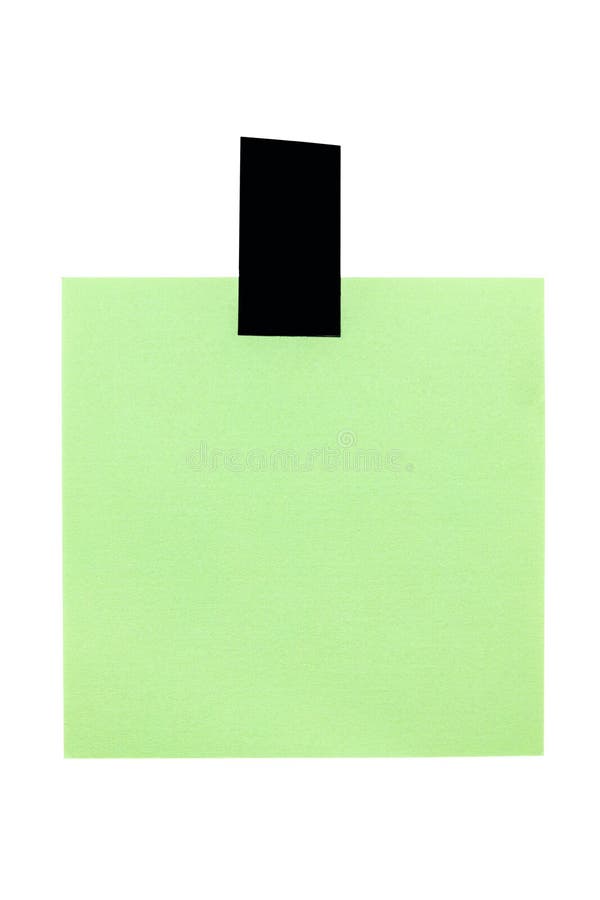 Green Blank Notepad with a Black Adhesive Strip Stock Photo Image of