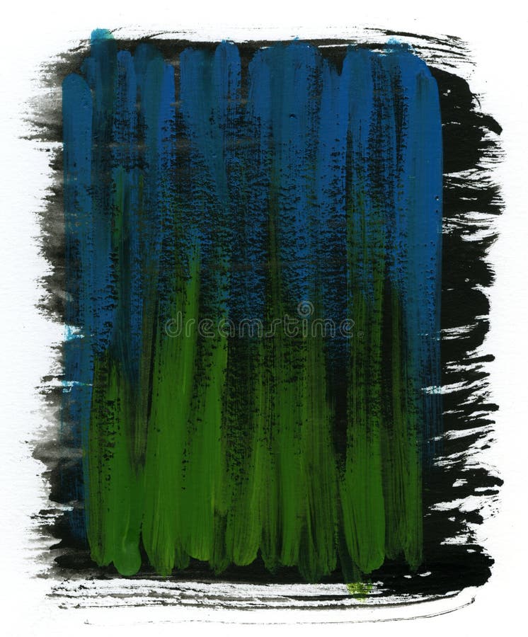 Green, Blue and Black Watercolor Background Stock Illustration