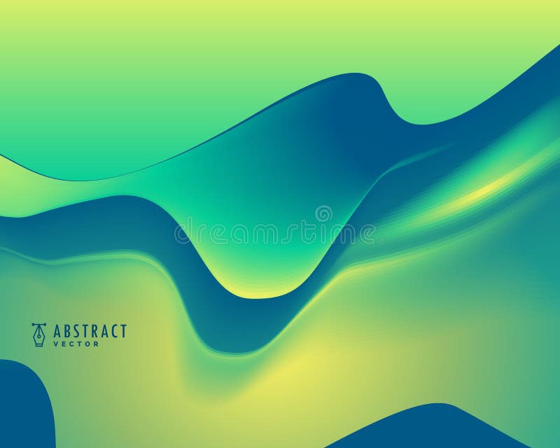 green and blue color abstract wavy background illustration