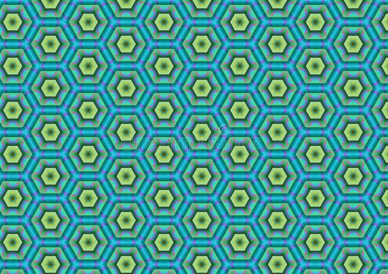 Green Blue Hexagon Pattern
