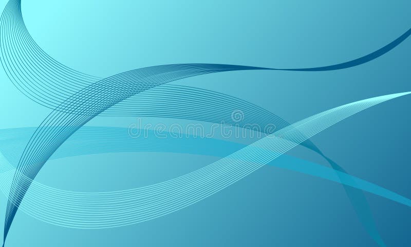 Green blue light lines wave curve on smooth gradient abstract background vector illustration