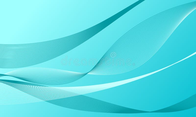 Green blue turquoise smooth lines wave curves with gradient abstract background royalty free illustration