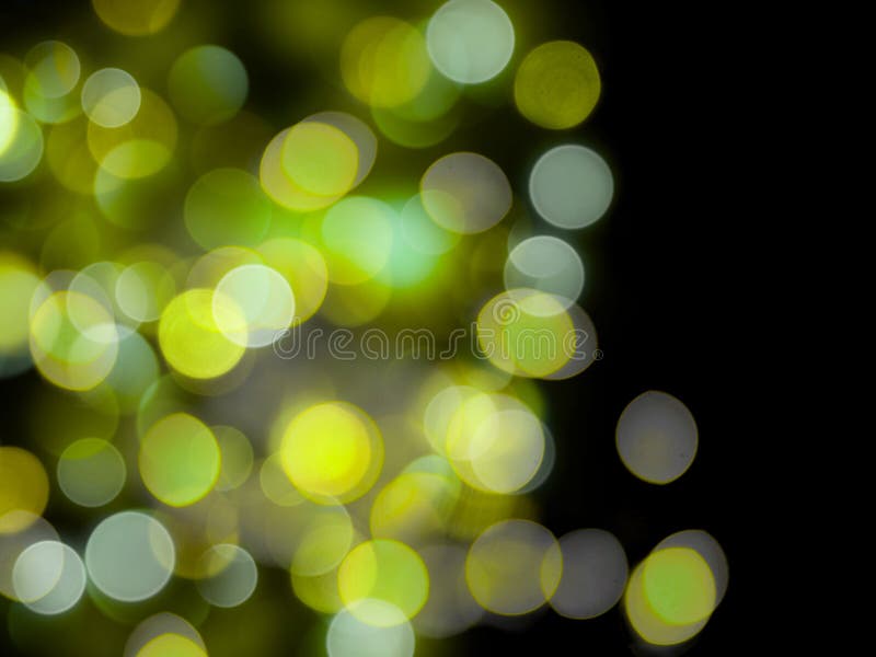 Green Blurred Round Glowing Festive Green and White Lights on a Stock