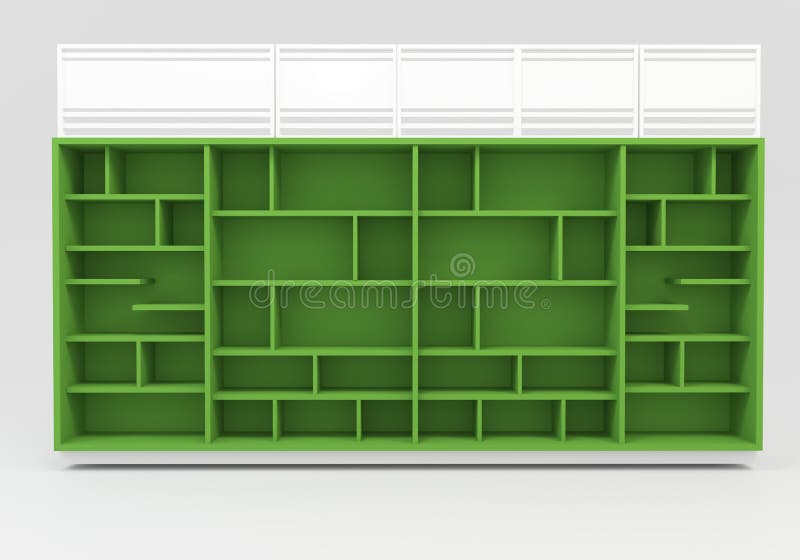 Green Book shelves stock illustration. Illustration of wall 44874789