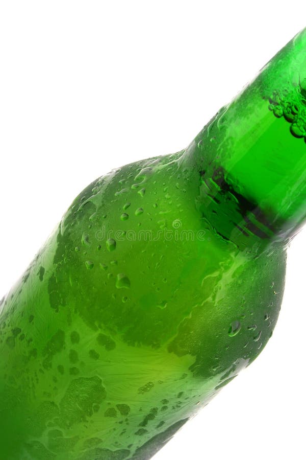 Green bottle with liquid