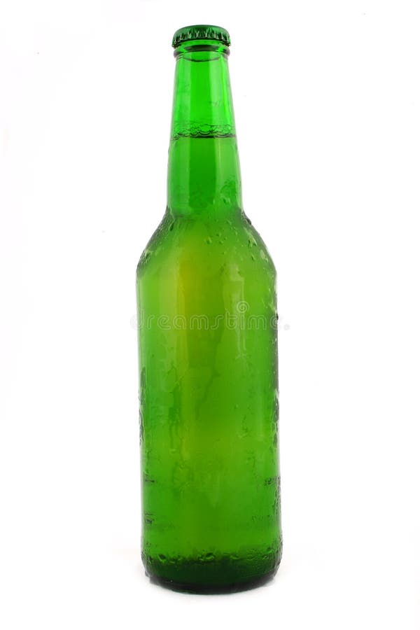 Green bottle with liquid