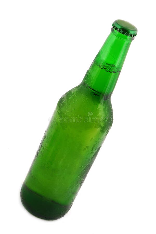 Green bottle with liquid