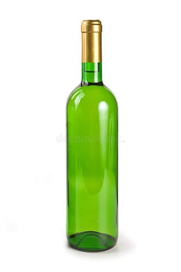 Green bottle with wine